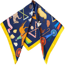 Load image into Gallery viewer, RHS x Karen Mabon Silk Scarf - Blue