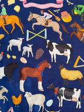 Load image into Gallery viewer, RHS x Karen Mabon Silk Scarf - Blue