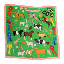 Load image into Gallery viewer, RHS x Karen Mabon Silk Scarf - Green